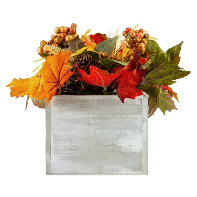 Northlight 21" Autumn Harvest Arrangement In A "Thankful" Rustic Wooden Box Centerpiece 4 Northlight 21" Autumn Harvest Arrangement In A "Thankful" Rustic Wooden Box Centerpiece - Image 4