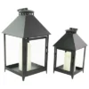 Northlight Set Of 2 Black Modern Style Candle Lanterns 15.75"