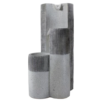 Northlight 24" Gray Speckled Modern Style 3-Tier Rainfall Outdoor Water Fountain 3 Northlight 24" Gray Speckled Modern Style 3-Tier Rainfall Outdoor Water Fountain - Image 3