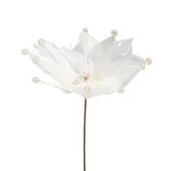 Northlight Beaded Feather Poinsettia Artificial Christmas Pick - 13.75" - White 11 Northlight Beaded Feather Poinsettia Artificial Christmas Pick - 13.75" - White -Home Decor GUEST 027e9cf3 0d27 494b b3ba cd9de97a4c71