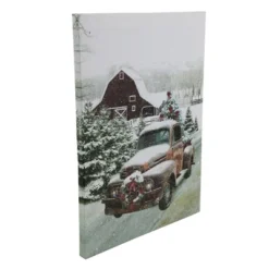 Northlight LED Lighted Fiber Optic Truck With Tree Christmas Canvas Wall Art 15.75" X 11.75" -Home Decor GUEST 02b2f206 e149 436f 81ef 798491ad4cbe