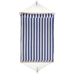 Northlight Striped Quilted Two Person Double Hammock With Pillow - 9' X 55" - Blue And Cream -Home Decor GUEST 036e8f12 1af2 488b ba0f 8722ee7edd04