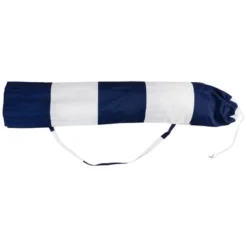 Northlight Striped Outdoor Tilting Macrame Boho Beach Market Umbrella - 6.5' - Blue And White -Home Decor GUEST 03bd5a54 16fb 4cc7 aacd 7be39d721e91