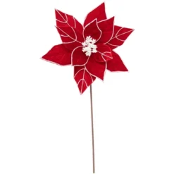 Northlight 20" Red And White Velvet Glittered Poinsettia Christmas Stem Spray 7 Northlight 20" Red And White Velvet Glittered Poinsettia Christmas Stem Spray -Home Decor GUEST 03c9f20b 9844 4c79 8ff0 6f5538ded07f