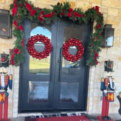 Northlight Red Hot 3-Finish Shatterproof Ball Christmas Wreath, 24-Inch -Home Decor GUEST 03dd1e3b 47c6 4c6b 953a 41bf1e7437de