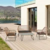 Northlight 4-Piece Kingstown Rattan Outdoor Patio Conversation Set With Cushions