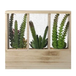 Northlight 11" Artificial Mixed Succulent Arrangement In A Wooden Planter Box -Home Decor GUEST 0564bc02 1a13 44fc a39a 83595d1584ce