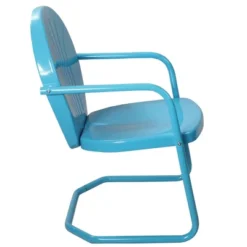 Northlight 34" Outdoor Retro Metal Tulip Armchair, Sky Blue -Home Decor GUEST 06bbbf0a 3189 4e9b 8e20 311a18dc06f3