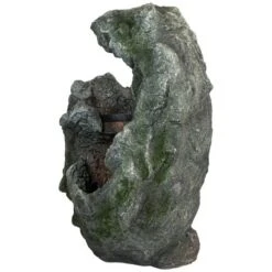 Northlight 32" Lighted Rock Waterfall Outdoor Garden Water Fountain -Home Decor GUEST 071cb1f0 fead 4bff 8d38 daeea939404c