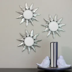 Northlight Set Of 3 Mayan Sunburst Matte Silver Round Mirrors 9.5" 5 Northlight Set Of 3 Mayan Sunburst Matte Silver Round Mirrors 9.5" -Home Decor GUEST 080a13d5 ffdc 482e 932e 519ab5194fb4