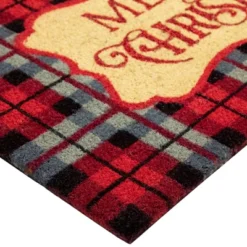 Northlight Red And Black Plaid "Merry Christmas" Rectangular Doormat 18" X 30" -Home Decor GUEST 0865a06a 4592 48c1 ab97 6214b9e015f1