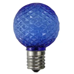 Northlight Pack Of 25 LED Blue Faceted G40 Globe Christmas Replacement Light Bulbs