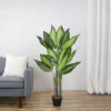 Northlight 51" Artificial Wide Leaf Green Dieffenbachia Potted Plant