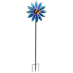Northlight Blue Flower With Butterfly Outdoor Pinwheel Garden Stake - 4' 8 Northlight Blue Flower With Butterfly Outdoor Pinwheel Garden Stake - 4' -Home Decor GUEST 0e004e51 79ba 4a56 93ac ac8a49457460