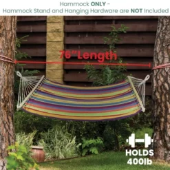 Northlight Cotton Striped Two Person Double Hammock - 76" X 59" -Home Decor GUEST 0e405af6 df76 4265 8ca8 f996de6a3a57