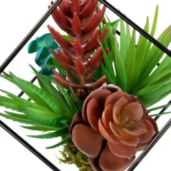 Northlight Artificial Succulent Arrangement With Metal Wire Frame - 7" -Home Decor GUEST 0ec635f2 30f6 4b97 a70e 7b3fb3dbabcb