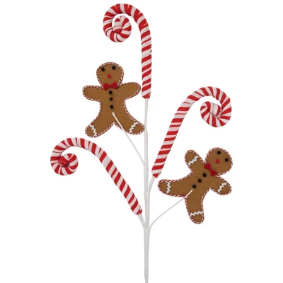 Northlight 28" Gingerbread And Candy Cane Swirls Christmas Spray 2 Northlight 28" Gingerbread And Candy Cane Swirls Christmas Spray - Image 2