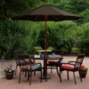 Northlight 8.5ft Outdoor Patio Market Umbrella With Wooden Pole, Brown