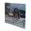 Northlight LED Fiber Optic Snowy Red Barn Christmas Canvas Wall Art 15.75" X 12"