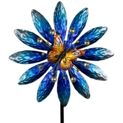 Northlight Blue Flower With Butterfly Outdoor Pinwheel Garden Stake - 4' 9 Northlight Blue Flower With Butterfly Outdoor Pinwheel Garden Stake - 4' -Home Decor GUEST 10807eb1 731c 4222 8546 1d510d0e1755