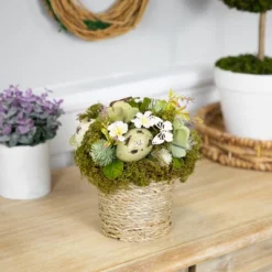 Northlight Butterflies And Easter Eggs Artificial Floral Arrangement - 7"