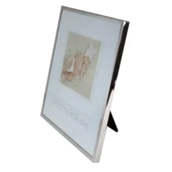 Northlight 10" Metallic Square 4" X 6" Baby Photo Picture Frame - Silver