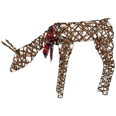 Northlight 35" LED Lighted Feeding Rattan Reindeer Outdoor Christmas Decoration 2 Northlight 35" LED Lighted Feeding Rattan Reindeer Outdoor Christmas Decoration - Image 2