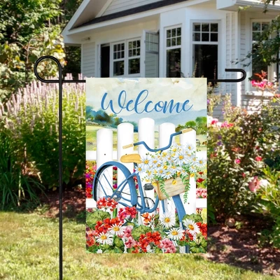 Northlight White Picket Fence Floral Outdoor Garden Flag 12.5" X 18" 2 Northlight White Picket Fence Floral Outdoor Garden Flag 12.5" X 18" - Image 2