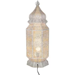 Northlight 29.5" White And Gold Moroccan Style Lantern Floor Lamp -Home Decor GUEST 134bedff 37f5 4036 8361 73422027323e