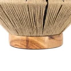 Northlight Iron And Jute Table Lamp With Wooden Base - 14.75" - Beige -Home Decor GUEST 13b2cb8a 55a9 4b1c adcf cf8f334ddecb