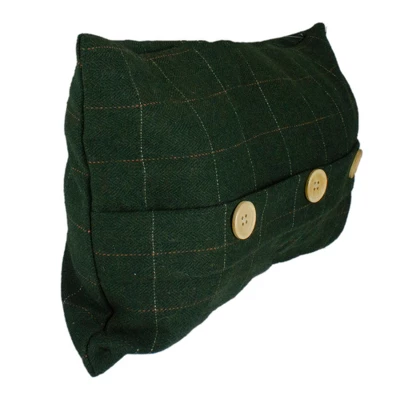 Northlight 20" Green And Beige Rectangular Velvet Throw Pillow With Buttons 1 Northlight 20" Green And Beige Rectangular Velvet Throw Pillow With Buttons