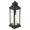 Northlight 15" LED Battery Operated Black Lantern With Flameless Candle