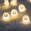 Northlight 10-Count LED Halloween Ghost Fairy Lights, 6.5 Ft Silver Wire