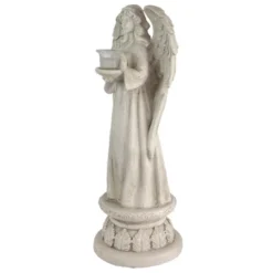 Northlight 22.5" Standing Religious Angel With Bird Bath Votive Candle Holder Outdoor Patio Garden Statue - Gray -Home Decor GUEST 196555cc 33bc 4de2 9ab6 4a56cd5f8797