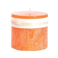 Northlight 3.25" Tangerine Orange Traditional Cylindrical Outdoor Pillar Candle