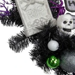 Northlight Purple And Black Spooky Skeleton Pine Halloween Wreath, 24-Inch, Unlit -Home Decor GUEST 1a5e66fc 35ef 4c06 9d62 6037752b850d