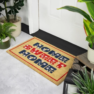 Northlight Red And Blue Americana Home Sweet Home Coir Outdoor Doormat 18" X 30" 2 Northlight Red And Blue Americana Home Sweet Home Coir Outdoor Doormat 18" X 30" - Image 2