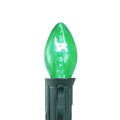 Northlight Pack Of 25 Transparent C7 Green Christmas Replacement Bulbs 2 Northlight Pack Of 25 Transparent C7 Green Christmas Replacement Bulbs - Image 2