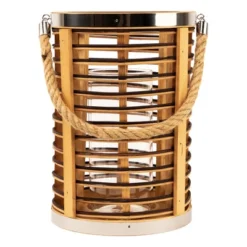 Northlight Rattan Glass Candle Lantern With Jute Handle - 11.5" -Home Decor GUEST 20ccdbcb 00d8 405c a26f 93c827710168