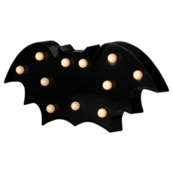 Northlight LED Lighted Bat Halloween Marquee Sign - 12" Black Warm White Lights -Home Decor GUEST 210ed244 1319 42ca bcda cdf9d9ead461