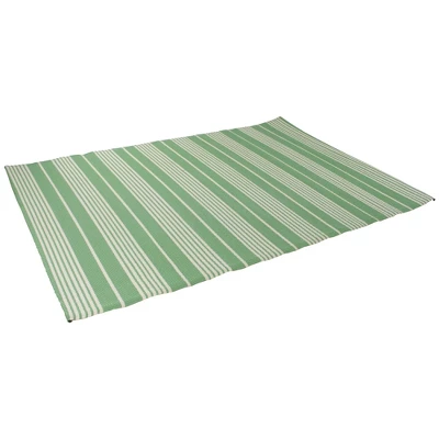 Northlight 4' X 6' Green And White Striped Rectangular Outdoor Area Rug 2 Northlight 4' X 6' Green And White Striped Rectangular Outdoor Area Rug - Image 2