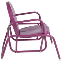Northlight Outdoor Retro Metal Tulip Glider Patio Chair, Purple -Home Decor GUEST 223865c2 8276 4df2 958d bd5a9d74809e
