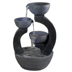 Northlight 31.5" Black Lighted Three-tier Outdoor Garden Water Fountain -Home Decor GUEST 23a9d87d bc35 497b b244 28c03c7b721d