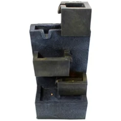 Northlight 19" Gray LED Lighted 5-Tier Rainfall Outdoor Water Fountain -Home Decor GUEST 23ae17a8 e28f 4ab3 bde8 434908d5f177