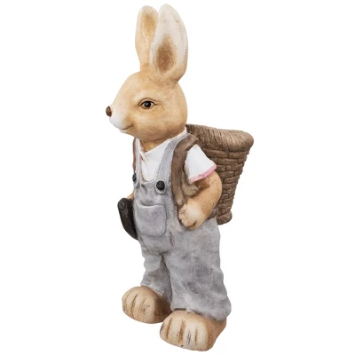 Northlight Boy Rabbit Outdoor Easter Garden Planter - 19.25" 4 Northlight Boy Rabbit Outdoor Easter Garden Planter - 19.25" - Image 4