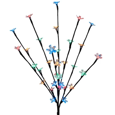 Northlight Set Of 3 Pre-Lit Cherry Blossom Artificial Tree Branches 2.5' - Multicolor LED Lights 4 Northlight Set Of 3 Pre-Lit Cherry Blossom Artificial Tree Branches 2.5' - Multicolor LED Lights - Image 4
