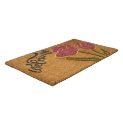 Northlight Natural Coir Floral Rectangular "Welcome" Doormat 18" X 30" -Home Decor GUEST 25dd58bb eb7a 4d2d a0d8 9a925e6f6ca3