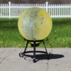 Northlight 10" Yellow And Blue Reflective Speckled Glass Outdoor Garden Gazing Ball