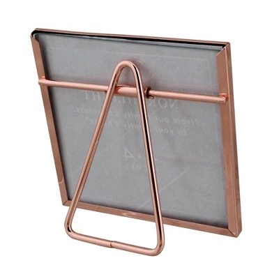 Northlight 4.25" Classical Square 4" X 4" Photo Picture Frame With Easel Back - Rose Gold 2 Northlight 4.25" Classical Square 4" X 4" Photo Picture Frame With Easel Back - Rose Gold - Image 2