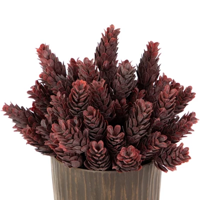 Northlight 8" Burgundy Red Wild Flower Artificial Plant In A Textured Lined Pot 3 Northlight 8" Burgundy Red Wild Flower Artificial Plant In A Textured Lined Pot - Image 3